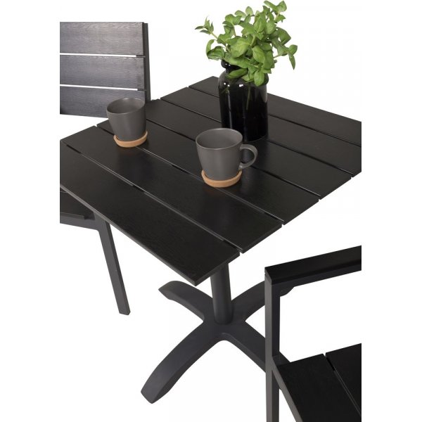 Garnviken Matgrupp (70x70) - Svart - 2 Stolar