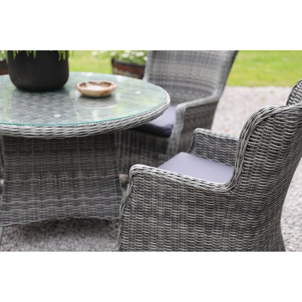 Gartentisch aus grauem Rattan - Jacksonville + Reinigungsspray für Gartenmöbel Gartentisch aus grauem Rattan - Jacksonville + Reinigungsspray für Gartenmöbel