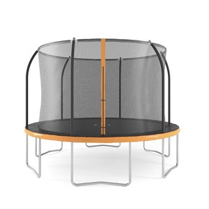 Studsmatta med säkerhetsnät - svart/orange - 366 cm + Jordankare - 4 st