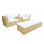 Loungegrupp konstrotting | Soffa med bord & 2 pallar f�r uteplats | Beige