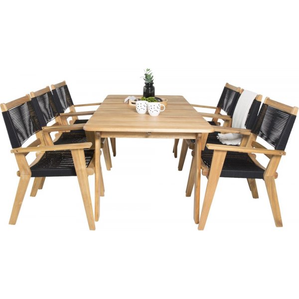 Malmby Matgrupp (180x90) - Natur - 6 Stolar