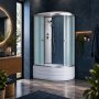 1 Duschkabine 120×80×210 cm | Weißes Glas & Massagedüsen | Nereida