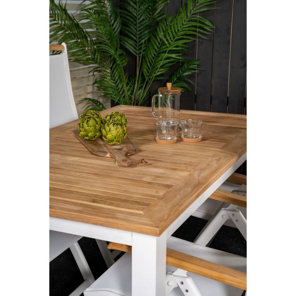 Dotorp Matgrupp (160x90) - Vit/Natur - 4 Stolar