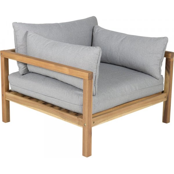 Malmby fåtölj – Gråa dynor/Akacia Malmby fåtölj – Gråa dynor/Akacia