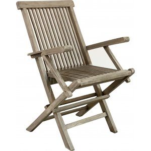 fällbar trädgårdsstol i grå teak för utomhusbruk - saltö-serien