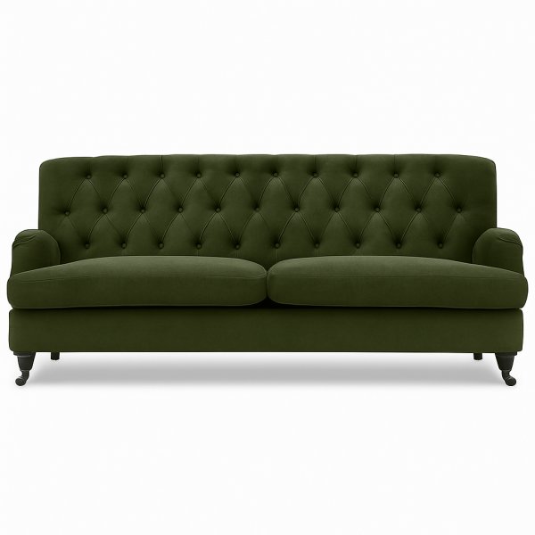 Soffa 215 cm i m�rkgr�n kl�dsel - Howard Barkley