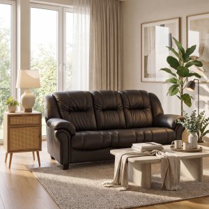 Sofa 3-personers sort PU - Rom Sofa 3-personers sort PU - Rom